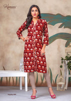 Kanasu Natasha Heavy Rayon Running Wear Printed Kurti