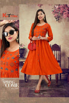 Khayyira Scarlett 1 Rayon Frock Style Kurtis Catalog Collection