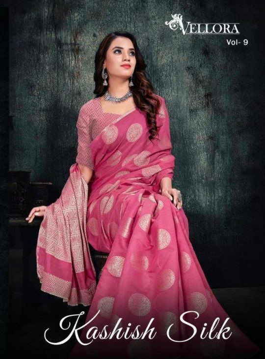 Kesari Exports Vellora Vol-9 Kashish Silk Banarasi Saree Catalog