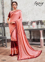 Saroj Mirror Look Imorted Heavy Lycra Frill Saree Catalog Collection