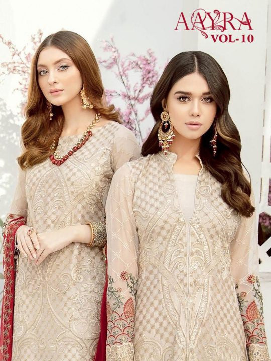 Cosmos Aayra Vol-10 Georgette Pakistani Style Salwar Suits Catalog