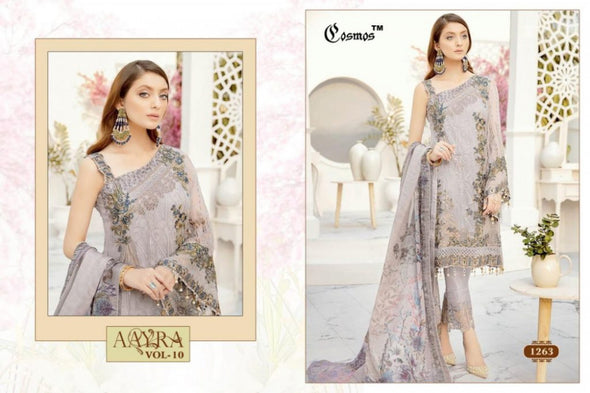 Cosmos Aayra Vol-10 Georgette Pakistani Style Salwar Suits Catalog