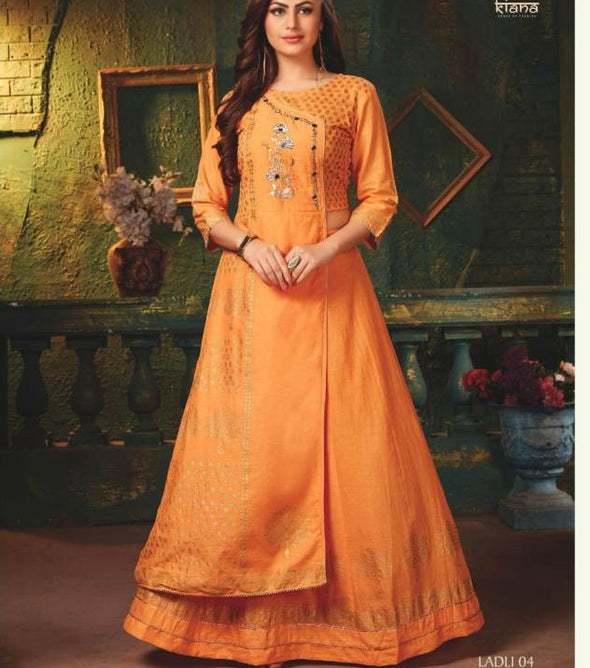 Kiana Ladli Floor Length Festive Wear Kurti With Dupatta Catalog