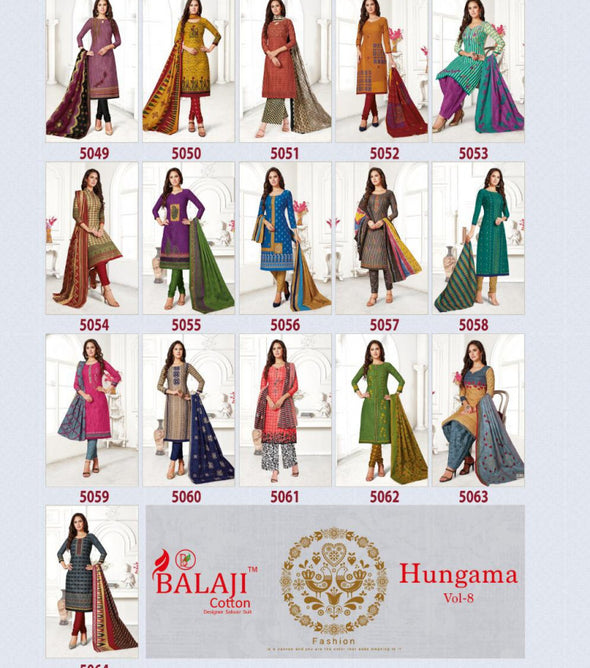 Balaji Cotton Hungama Vol-8 Readymade Salwar Suit Catalog