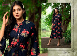 Psyna Pearl 5 Rayon Print Long Gown Type Kurtis Catalog Collection