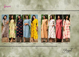 Psyna Pearl 5 Rayon Print Long Gown Type Kurtis Catalog Collection