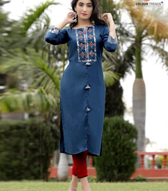 Color Trends Prara Vol 4 Rayon Liva Designer Kurtis Catalog Collection