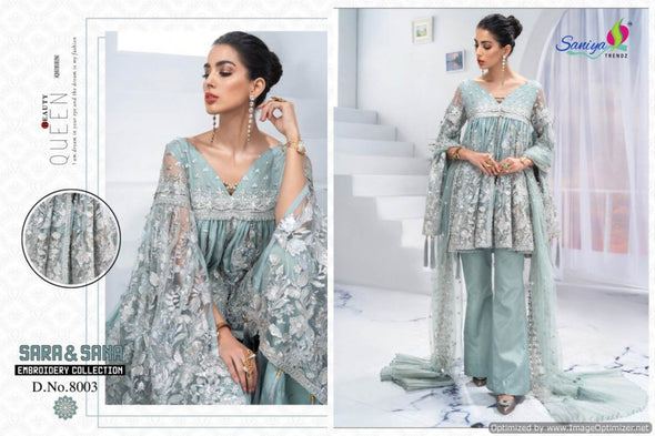 Saniya Trendz Sara & Sana Embroidery Collection Pakistani Style Salwar Kameez Catalog