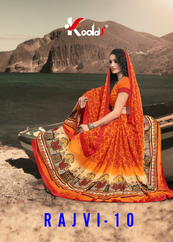 Kodas Rajvi Vol-10 Printed Saree Catalog Collection