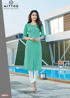 Mittoo Darpan Rayon With Work Designer Kurtis Catalog Collection