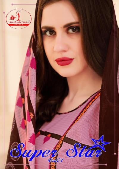 Miss World Super Star Cotton Summer Wear Printed Dress Material Catalog