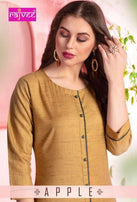 Rajvee Apple Cotton Stiched Kurti Catalog Collection