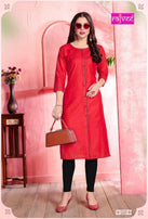 Rajvee Apple Cotton Stiched Kurti Catalog Collection
