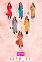 Rajvee Apple Cotton Stiched Kurti Catalog Collection