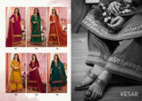 Triple Kesar Jam Silk Designer Suits Catalog Collection