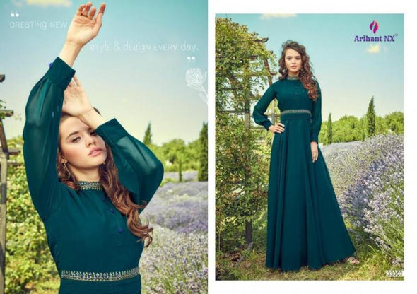 Arihant Nx Floss Georgette Designer Gown Catalog Collection