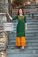 Blue Hills Walkway-X Rayon Kurti With Bottom Excluse Catalog Collection