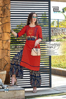 Blue Hills Walkway-X Rayon Kurti With Bottom Excluse Catalog Collection