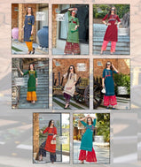 Blue Hills Walkway-X Rayon Kurti With Bottom Excluse Catalog Collection