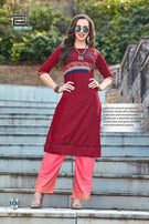 Blue Hills Walkway-X Rayon Kurti With Bottom Excluse Catalog Collection