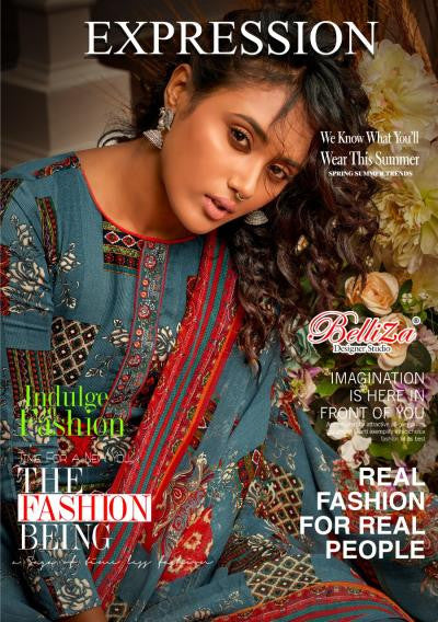 Belliza Expression Rayon Digital Print Suits Catalog Collection