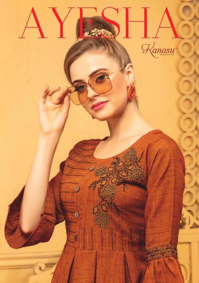 Kanasu Ayesha Designer Fancy Rayon Kurtis Catalog Collection