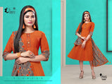 Kinti-Patang-12 Rayon Kurti With Storll Concept Catalog Collection