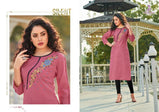 Poonam Diva 9 Cotton Work Designer Kurtis Catalog Collection