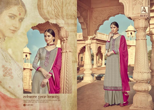 Alok-Ruhani Viscose Brasso Indian Style Suits Catalog Collection