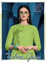 Banwery Fashion Grass Viscose Cotton Work Kurtis Catalog Collection