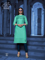 Banwery Fashion Grass Viscose Cotton Work Kurtis Catalog Collection