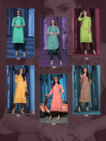 Banwery Fashion Grass Viscose Cotton Work Kurtis Catalog Collection