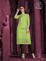 Banwery Fashion Grass Viscose Cotton Work Kurtis Catalog Collection