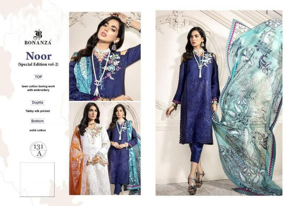 Bonanza-Noor Special Edition-2 Cotton Shifali Work Suits Catalog Collection