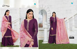 Y.C Banarasi 5 Satin Georgette Suits With Banarasi Dupatta Catalog Collection