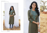 Kalaroop Lily 17 Rayon Work Deisgner Kurtis Catalog Coillection