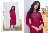 Kalaroop Lily 17 Rayon Work Deisgner Kurtis Catalog Coillection