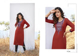 Kalaroop Lily 17 Rayon Work Deisgner Kurtis Catalog Coillection
