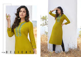 Kalaroop Lily 17 Rayon Work Deisgner Kurtis Catalog Coillection