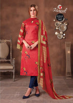 Floreon-Aisha Glaze Cotton Unstiched Suits Catalog Collection