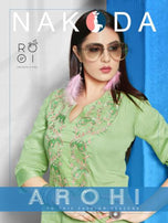 Rooi-Arohi Rayon Satin Designer Kurtis Catalog Collection