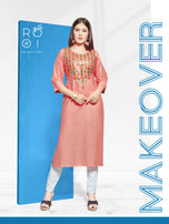Rooi-Arohi Rayon Satin Designer Kurtis Catalog Collection