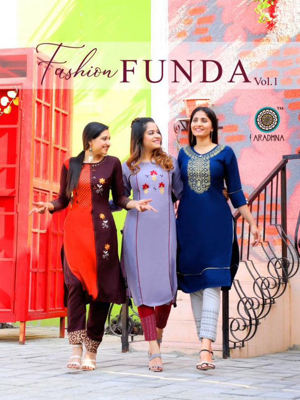 Aradhna Fashion Funda Vol-1 Kurti With Pant Catalog Collection