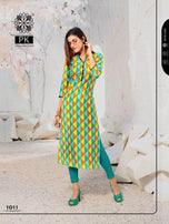 Pk-Lifestyle-2 Rayon Printed Designer Kurtis Catalog Collection