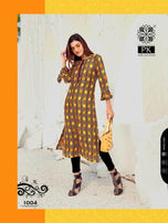 Pk-Lifestyle-2 Rayon Printed Designer Kurtis Catalog Collection