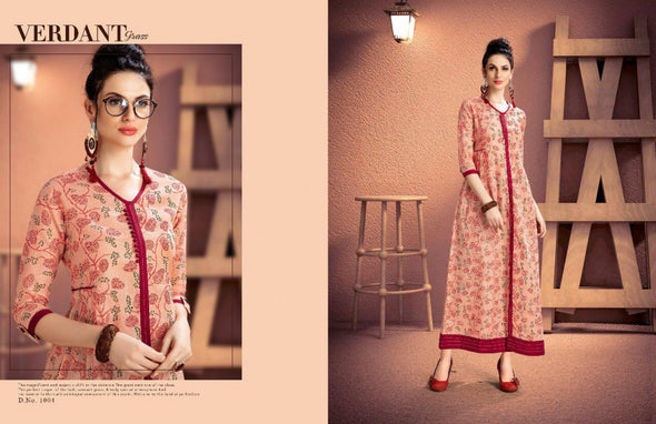 Alishka Aarohi Cotton Designer Anarkali Style Kurtis Catalog Collection