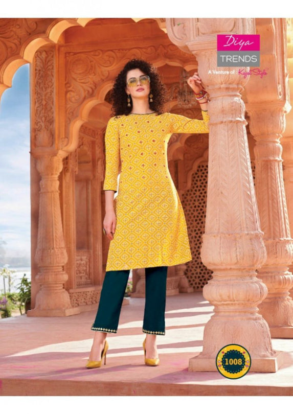 Diya Bandhej 1 Bandhani Print Kurti With Bottom  Catalog Collection