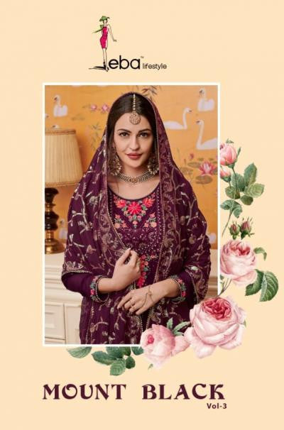 Eba Mount Black 3 Georgette Designer Suits Catalog Collection