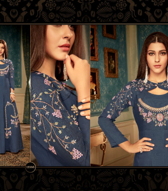 Vardan Ramia 2 Muslin Long Gown With Dupatta Catalog Collection