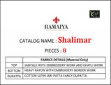 Ramaiya-Shalimar Jam Silk Embroidery Suits Catalog Collection At Textile Mall